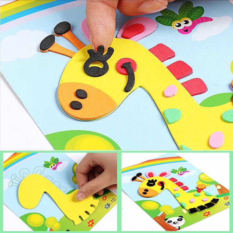 10Pcs 3D EVA Foam Stickers_ Puzzle Cartoon Animal _20 Styles_Early Learning Educational Toys