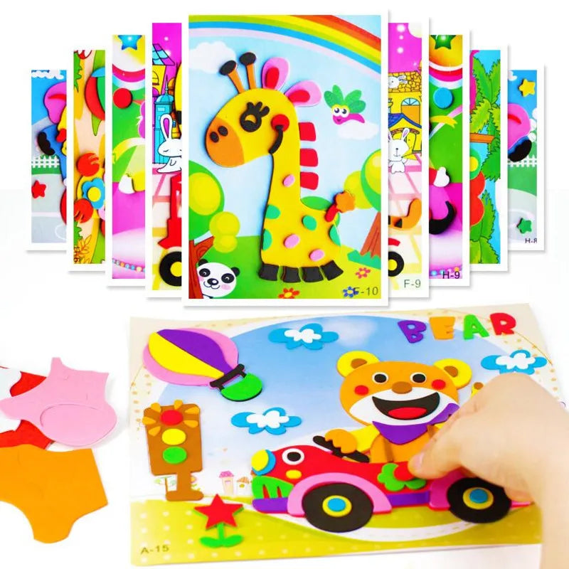 10Pcs 3D EVA Foam Stickers_ Puzzle Cartoon Animal _20 Styles_Early Learning Educational Toys