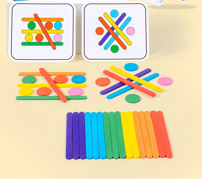 3D Jigsaw Game Tangram Stick, Shape Matching Kids Toddler Early Educational Toys