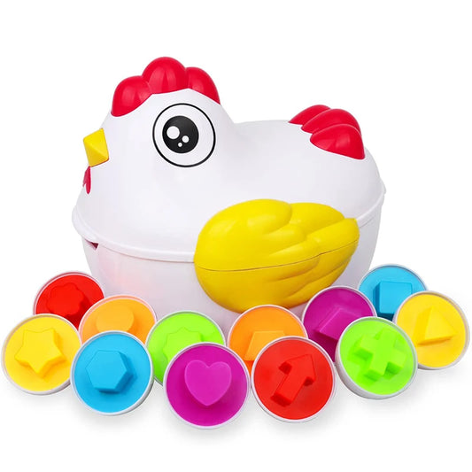 12 Matching Eggs Montessori Sensory Baby Toys, Colors Shapes Sorter Learning Educational Toy For  Kids Gifts